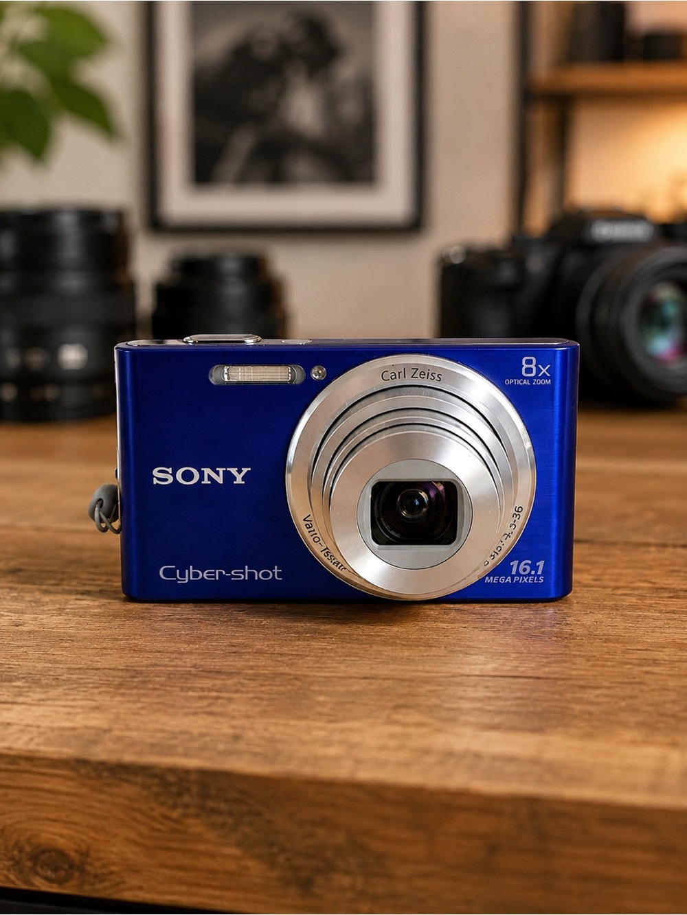 Sony Cyber-shot DSC-W730 Blue 16.1MP Digital Camera 8x Optical Zoom + HP Case